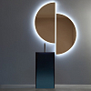 Antonio Lupi Aura Раковина 45x45x85 см, напольная, слив в пол, без отв для смесит, с дон клапан, сифоном и трубой слива, Cristalmood, цвет: Ceruleo