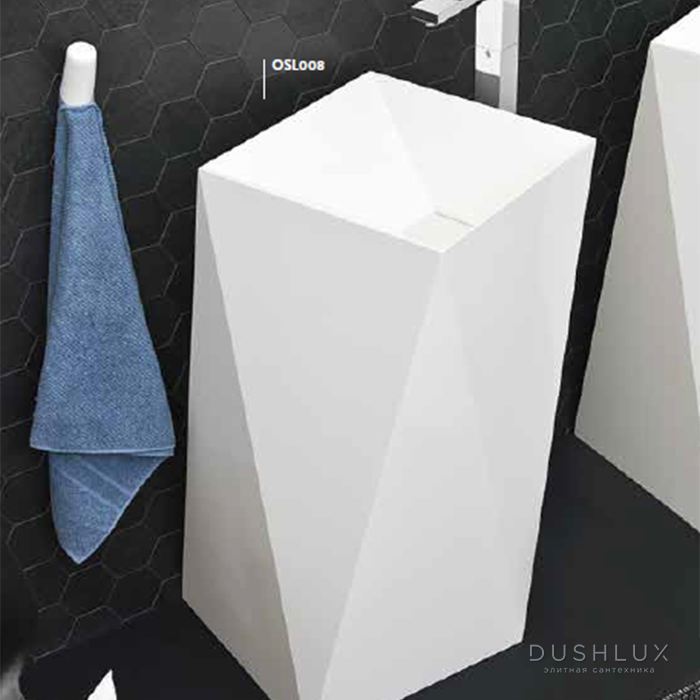 Фото Artceram SHARP Раковина 50х50х85 см, без отв., напольная, отдельностоящая, без слив-перелива,  цвет: белый