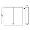 EMCO Pure Зеркальный шкаф 80x72.7см., LED-подсветка, 2 двери, 2 полки, розетка, без нижней подсветки