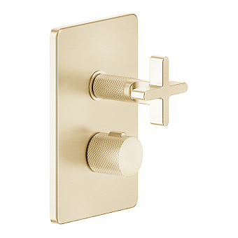 Gessi Inciso Смеситель для душа, термостатический, на 3 источника, цвет: золото