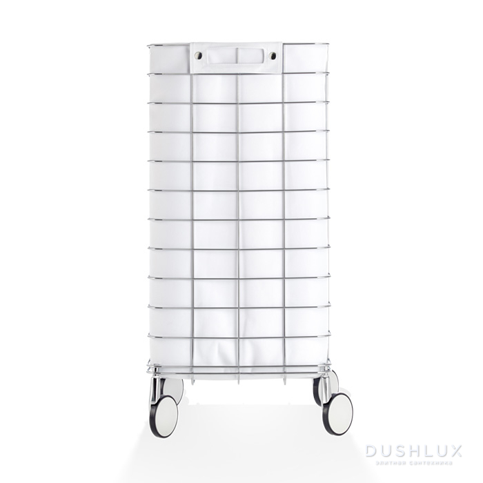 Фото Decor Walther WR 1 Корзина для белья 35x35x75см, цвет: хром/белый