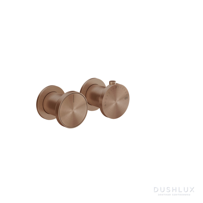 Фото Gessi Origini Смеситель для ванны, встраиваемый, термостатический, цвет: Copper Brushed PVD
