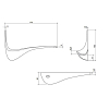 Falper Wing Раковина 179х40х103 см, без отв., подвесная, цвет: белый матовый