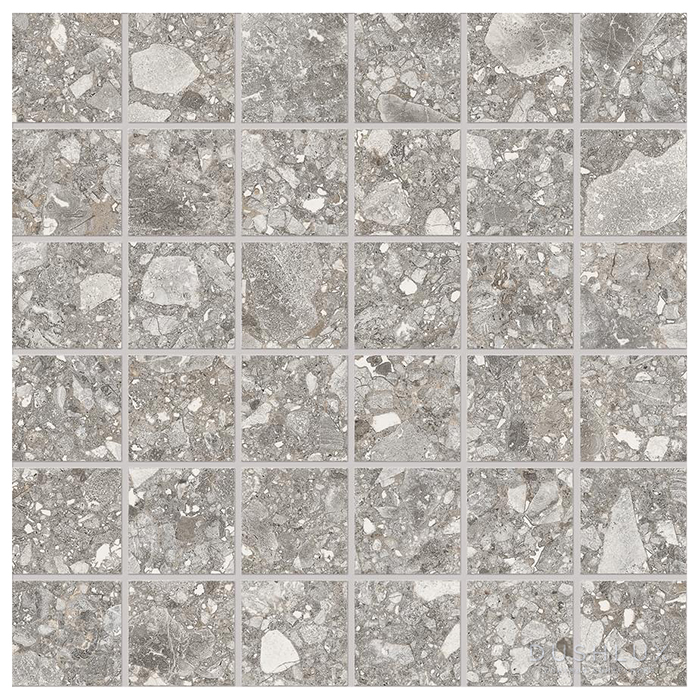 Фото Ergon Lombarda Керамогранит 30x30x0.95см, универсальная, неглазурованный, цвет: Mosaico Grigio Lappato
