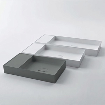 Falper Quattro.Zero Раковина  80x45x12 см, без отв., накладная, цвет: зеленая агава
