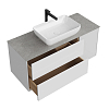 Kerama Marazzi Plaza Modern Тумба 120x48см., подвесная, 3 ящика, цвет: белый/дуб виченце