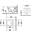 Duravit ME by Starck Унитаз 37x57см., подвесной, Rimless, Durafix, HygieneGlaze, цвет: белый