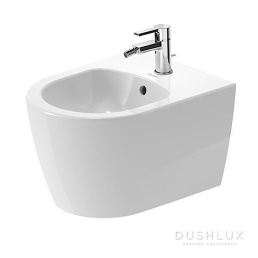 Фото Duravit ME by Starck Биде подвесное 37x48см, с 1 отв., вкл. крепление Durafix, с покрытием WonderGliss, цвет: белый