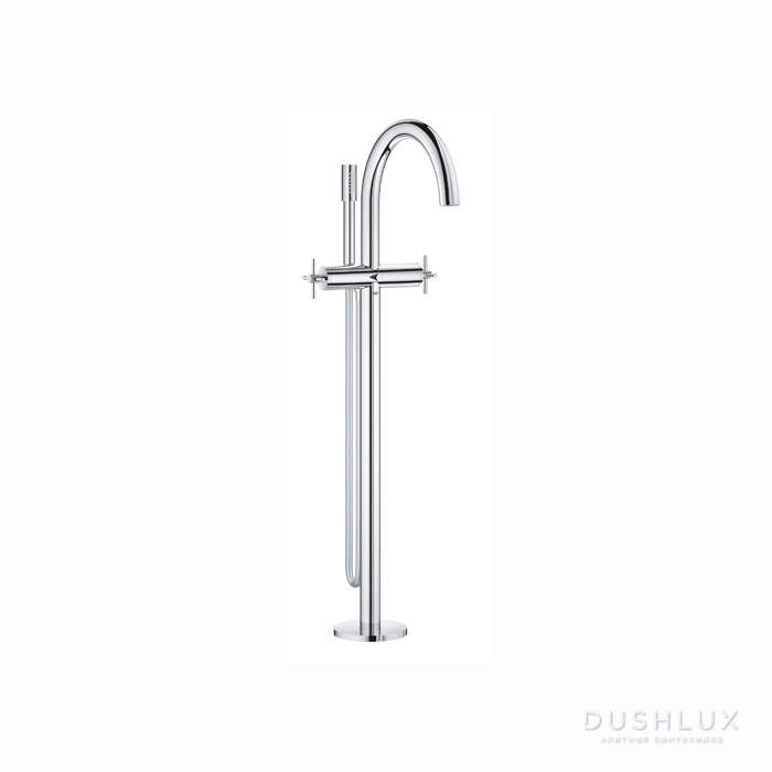 Фото Grohe Atrio New Смеситель для ванны, напольный, с ручным душем и шлангом 125см., цвет: хром