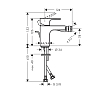 Hansgrohe Vernis Blend Смеситель для биде на 1 отв. с донным клапаном, излив 124мм, h78мм, цвет: матовый черный