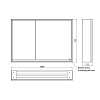 Emco Loft Зеркальный шкаф 100см., с подсветкой LED навесная модель, 2-дверки, широкая дверка справа зеркальная задняя стенка