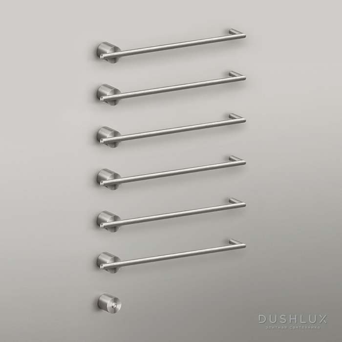 Фото CEA Design EQUILIBRIO Полотенцесушитель 58см, электрический, 6 трубок, кнопка включения в комплекте, цвет: нержавеющая сталь