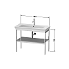 Duravit White Tulip Металлическая консоль 98.4x45x76 см, напольная, 1 дерев. полка, цвет: Nordic White HighGloss