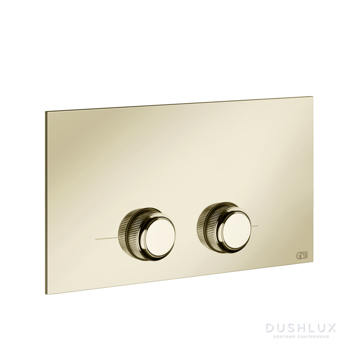 Фото Gessi Venti20 Клавиша смыва для унитаза двойная, для инсталляций Viega, цвет: Brass PVD