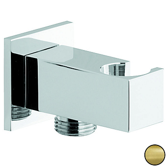 Emmevi Шланговое подключение, настенное, квадратное, 1/2", цвет: золото брашированное