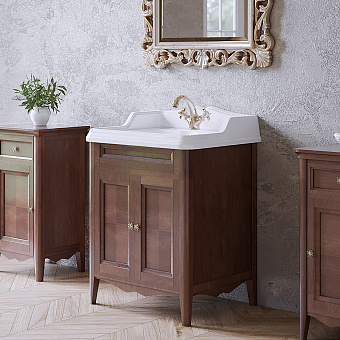 TW Veronica Nuovo комплект мебели напольный, с 2-мя дверцами, с доводчиками Blum, ручки: бронза, 68см, цвет: noce