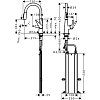 Hansgrohe Talis M51 Смеситель для кухни на 1 отв, поворотный излив 213мм с вытяжным душем, 2jet, h185мм, цвет: хром