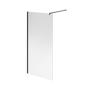 Kerama Marazzi Cristallo Душевое ограждение 100x210см., рифленое стекло, цвет: черный матовый