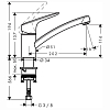 Hansgrohe Logis M31 Кухонный смеситель на 1 отв, однорычажный, поворотный излив 202мм,  h116мм, 1jet, цвет: хром