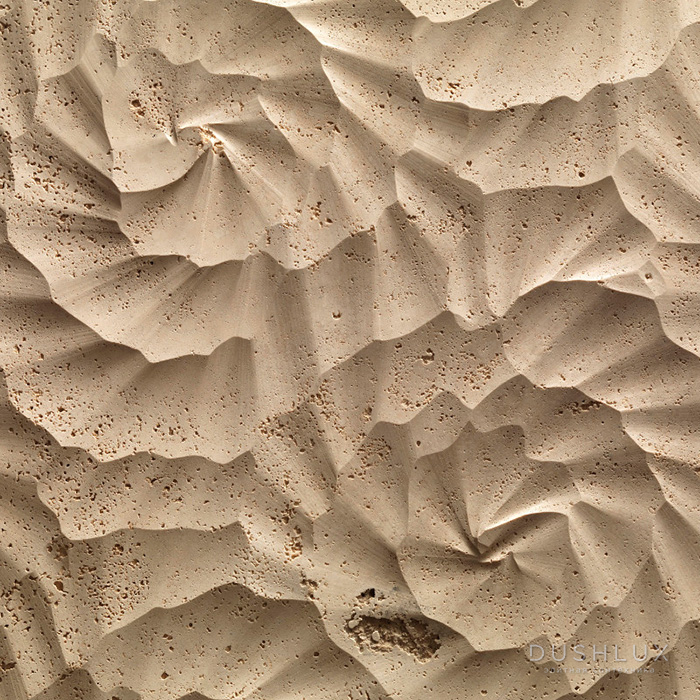 Фото Lithos Design Organic Натуральный камень 60x60x2см, настенный, материал: мрамор travertino latino/sahara