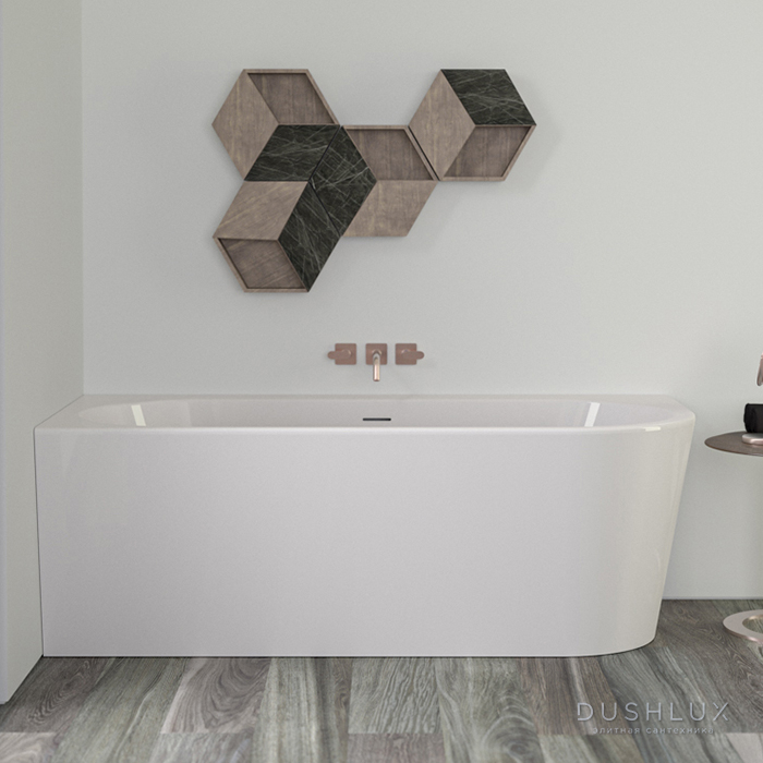 KNIEF Wall XS Corner R Ванна 165x75х58см., с щелевым переливом, без сл