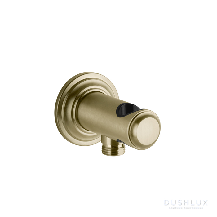 Фото Gessi Venti20 Подвод воды с держателем ручного душа, цвет: Brushed Brass PVD
