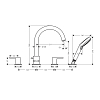 Hansgrohe Vernis Shape Смеситель на борт ванны, на 4 отверстия, излив 211мм, с ручным душем, цвет: хром
