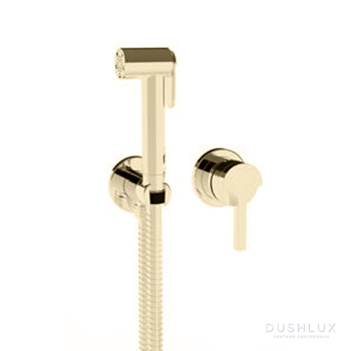 Фото Stella Bamboo Гигиенический душ с держателем, подводом воды и шлангом 100см., цвет: Brushed nickel