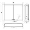 EMCO Evo Зеркальный шкаф 80x70см., подсветкой, встраиваемый, 2 двери, 2 полки, розетка, цвет: алюминий