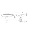 Plumberia Selection Трап душевой PS MODULAR 4x90см., 2устор. накладка из нерж. стали, комбинир. затвор с горизонт. выпуском Ду 50мм., 40л/мин., цвет: золото брашированная
