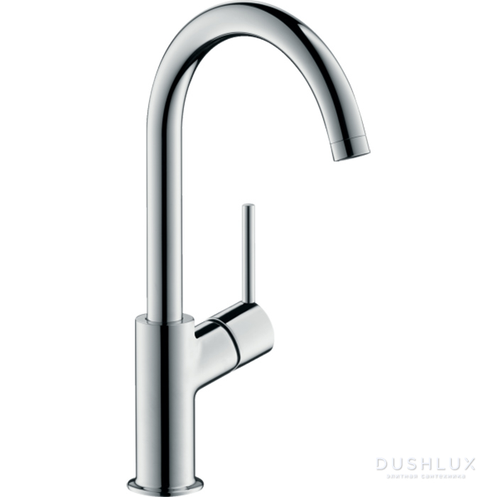 Фото Hansgrohe Talis Смеситель для раковины с донным клапаном Push-Open, на 1 отв., поворотный излив 154мм, h210мм, цвет: хром