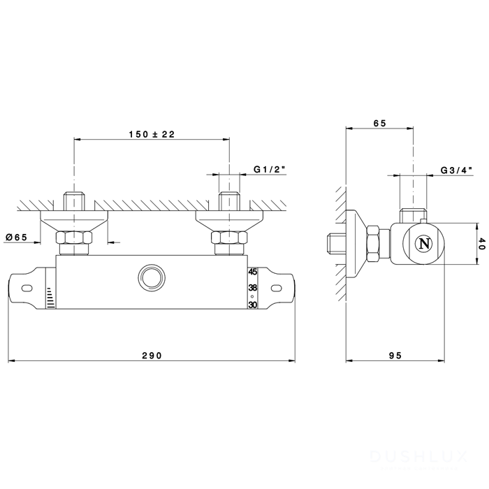 Nicolazzi Termostatico Смеситель термостатический для душевой стойки ...