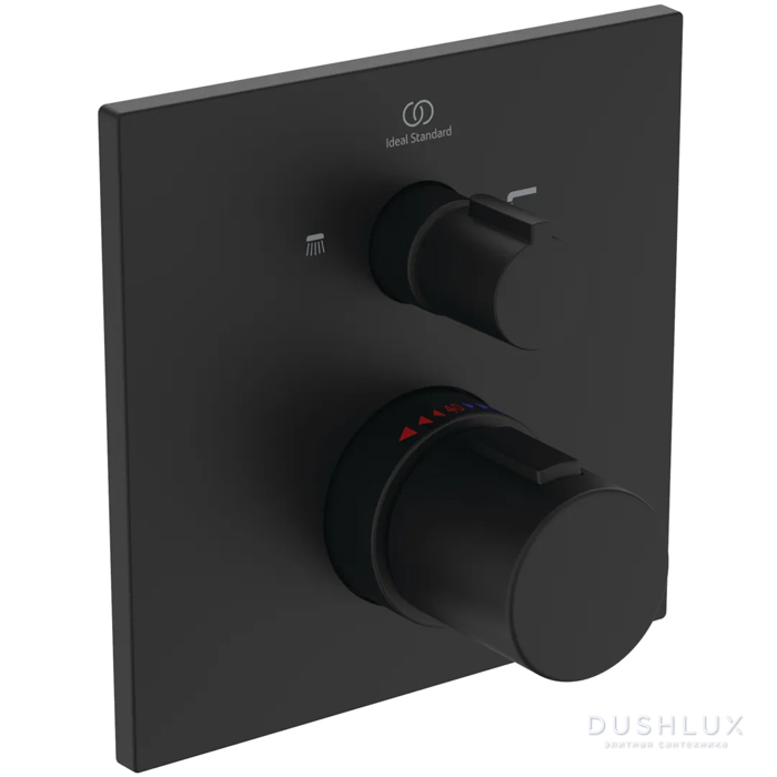 Фото Ideal Standard Ceratherm C100 Смеситель для душа, встраиваемый, термостатический, для монтажа с комплектом EASY-BOX A1000NU, цвет: черный матовый