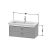 Duravit White Tulip Тумба под раковину 98.4x45.8х41 см, подвесная, 2 ящика, цвет: темно-серый глянцевый