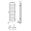 Neoinox Quadro Полотенцесушитель 120x60см, водяной для ГВС, цвет: черный матовый