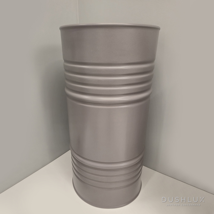 Фото Kerasan Artwork Раковина свободностоящая "BARREL" d45x90см, без отв., слив в стену, цвет: Ferro matt