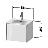 Duravit XViu Тумба подвесная 51x42x39.7см с раковиной, с 1 выдв ящик, цвет: белый глянцевый/champagne matt