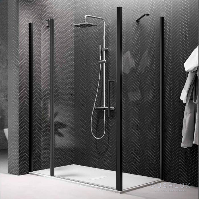 Фото Novellini Young Душевой угол 120х80х200см., Sx/DX, стекло прозрачное, цвет: черный матовый