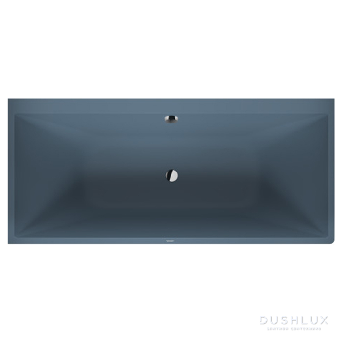 Фото Duravit Vitrium Ванна встраиваемая 180x80см, Sx, с ножками, с2 наклонами для спины, прямоугольная, цвет: синий матовый
