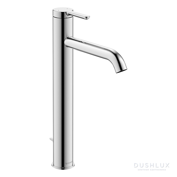 Фото Duravit C.1 Смеситель для раковины, высокий, 1 отв., излив 166 мм, с донным клапаном, цвет: хром