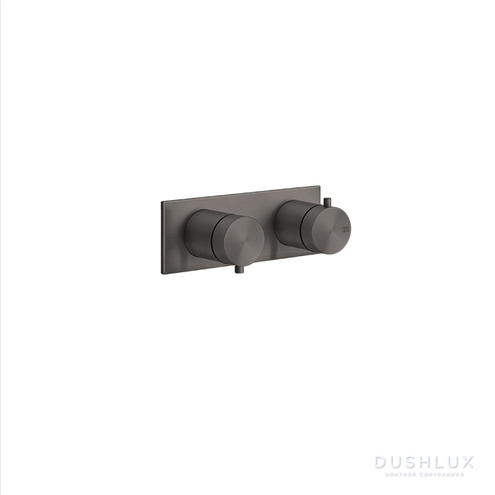 Фото Gessi 316 Термостатический смеситель, с подключением на 3/4”, фильтр, на 1 источник, цвет: brushed black metal pvd