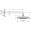 Hansgrohe Raindance Select S Верхний душ d240мм, 2jet (RainAir, Rain), шарнирное соединение, G1/2, с настенным держателем 390мм, цвет: хром
