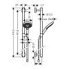 Hansgrohe Raindance Select S Душевой набор (ручной душ 120 3jet, душевая штанга 900мм, шланг 160см, ползунок), цвет: белый/хром