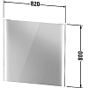 Duravit XViu Зеркало с подсветкой 82x80см, сенсорное управление, цвет: черный матовый