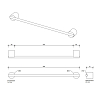 Decor Walther Black Stone HTE45 Полотенцедержатель 45см., подвесной, цвет: черный матовый/сталь матовая