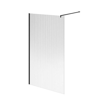 Kerama Marazzi Cristallo Душевое ограждение 120x210см., рифленое стекло, цвет: черный матовый
