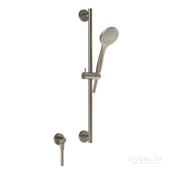 Фото Gessi Emporio shower Душевой гарнитур, с ручным душем, шланг 1,5м и вывод воды, цвет: Finox Brushed Nickel