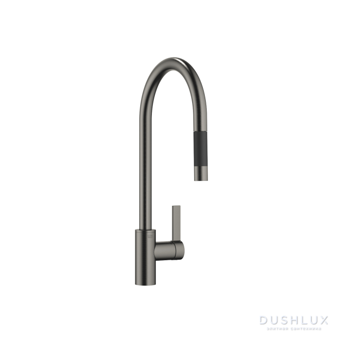 Фото Dornbracht Tara Ultra Смеситель для раковины, на 1 отв., Pull-down с выдвижной лейкой, цвет: Dark Platinum matt