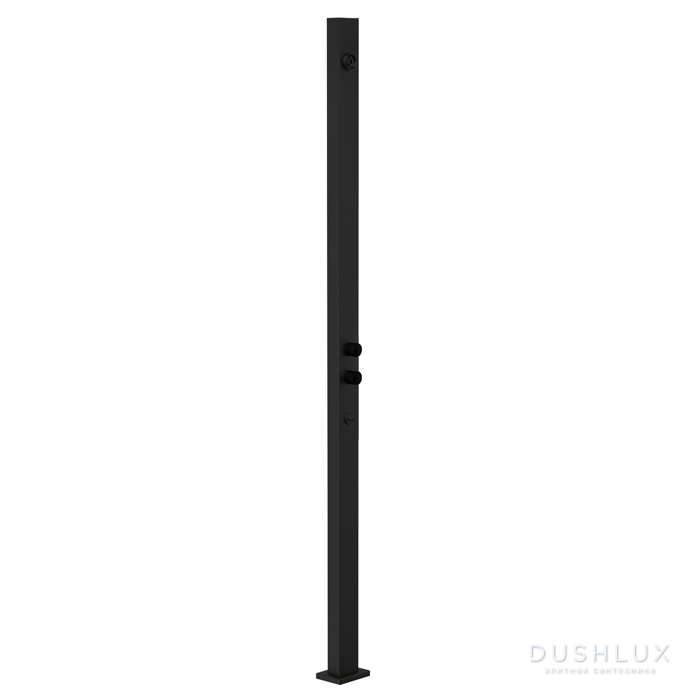 Фото Gessi Outdoor Душевая стойка для установки на улице, напольная, на 2 выхода, без ручек, ручного душа и верхнего душа, цвет: Black XL