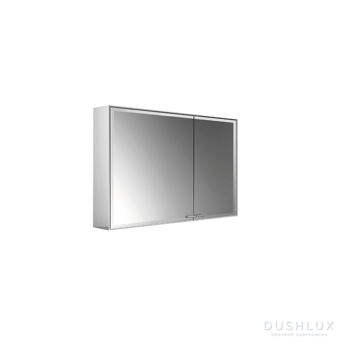 Фото EMCO Prestige2 Зеркальный шкаф 63.9x98.7см., настенный, LED-подсветка, 2 двери, 2 полки, розетка, левый, с EMCO light system